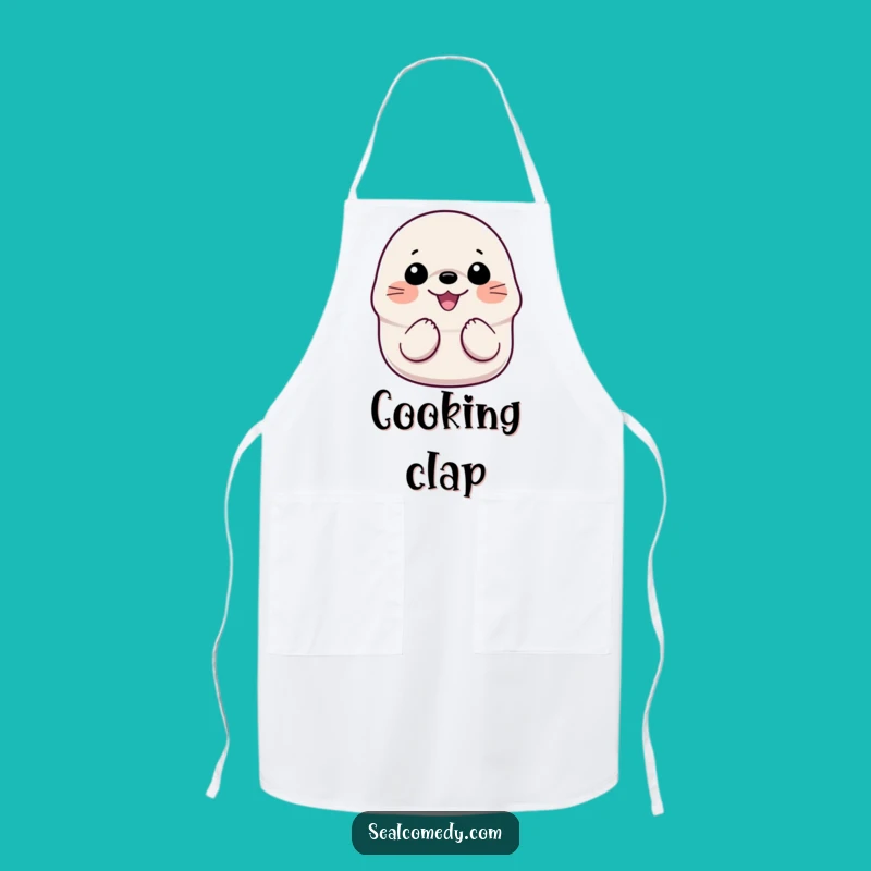 Funny Smiling Seal Apron: Kitchen Wear with a Gleeful Sea Mammal - Chef's Gift!