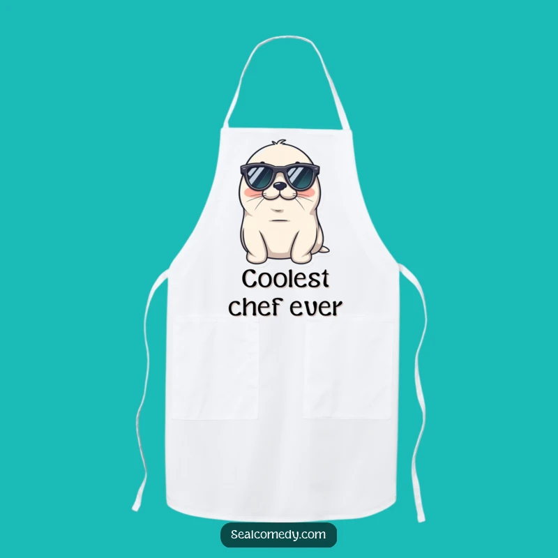 Funny Cool Seal Apron - Kitchen Tiny Sunglasses Gift