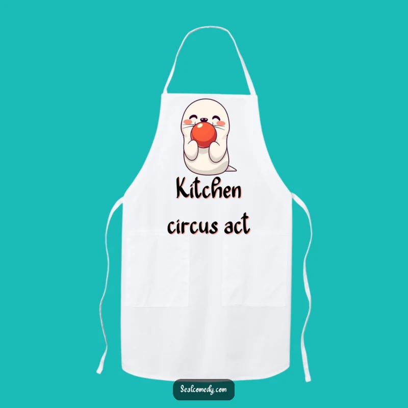 Funny Seal Apron: Circus Chef Pup - Kitchen Wear for Playful Cooks Gift