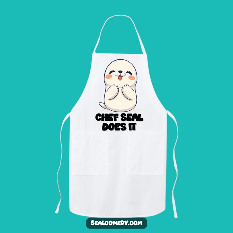 Funny Seal Clapping Apron, Chef's Delight, Humorous Gift