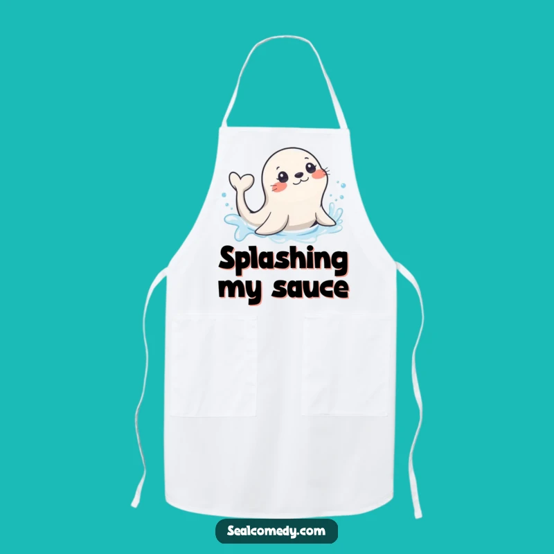 Funny Splashing Seal Tail Apron: Kitchen Water Fun