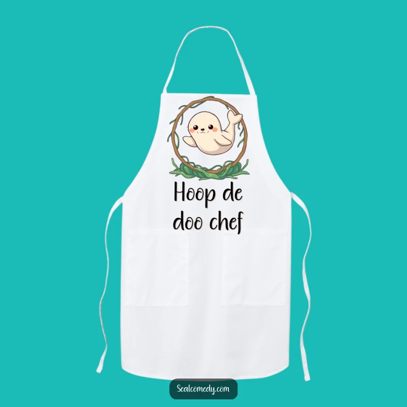 Funny Determined Seal Hoop Apron: Cook with Focus and Fun