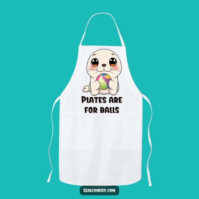 Funny Seal Balancing Ball Apron: Cute Kitchen Accessory for Chefs