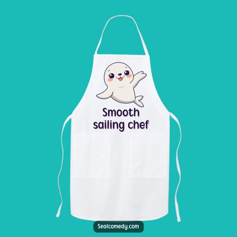 Funny Graceful Seal Glide Apron: Cook with Poise and Fun