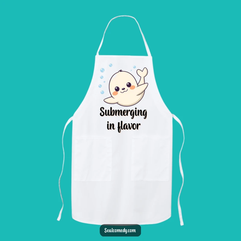 Funny Happy Seal Dive Apron: Joyful Kitchen Gear for Ocean Lovers