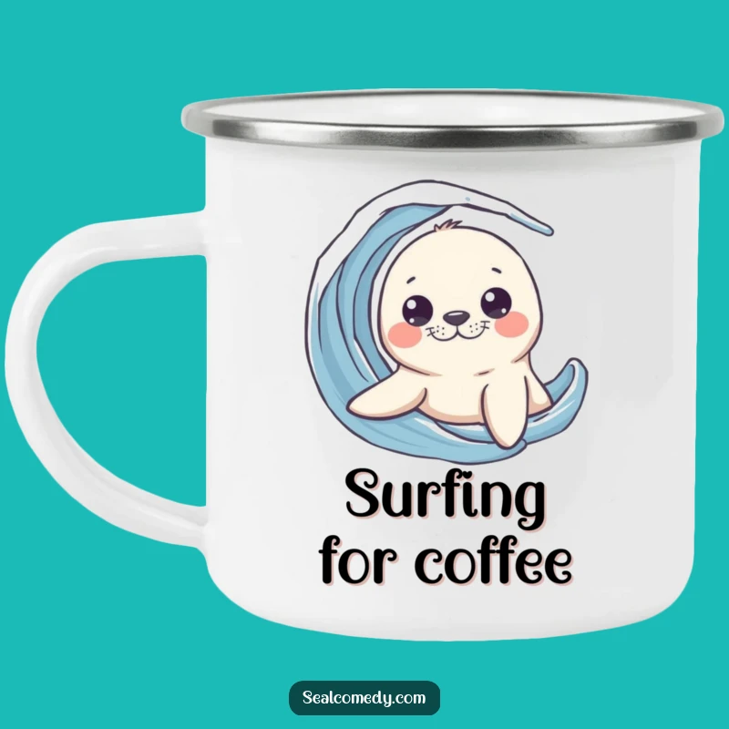 Funny Seal Curious Campfire Mug - Peek into Adventure!