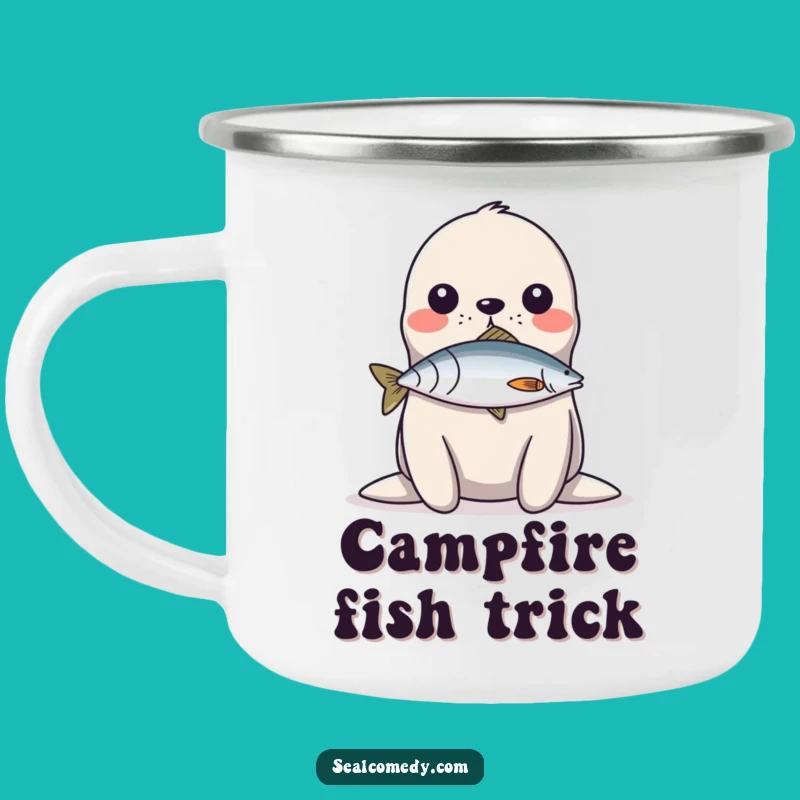Funny Seal Fish Balance Camping Mug: Outdoor Talent - Adventurous Funny Gift