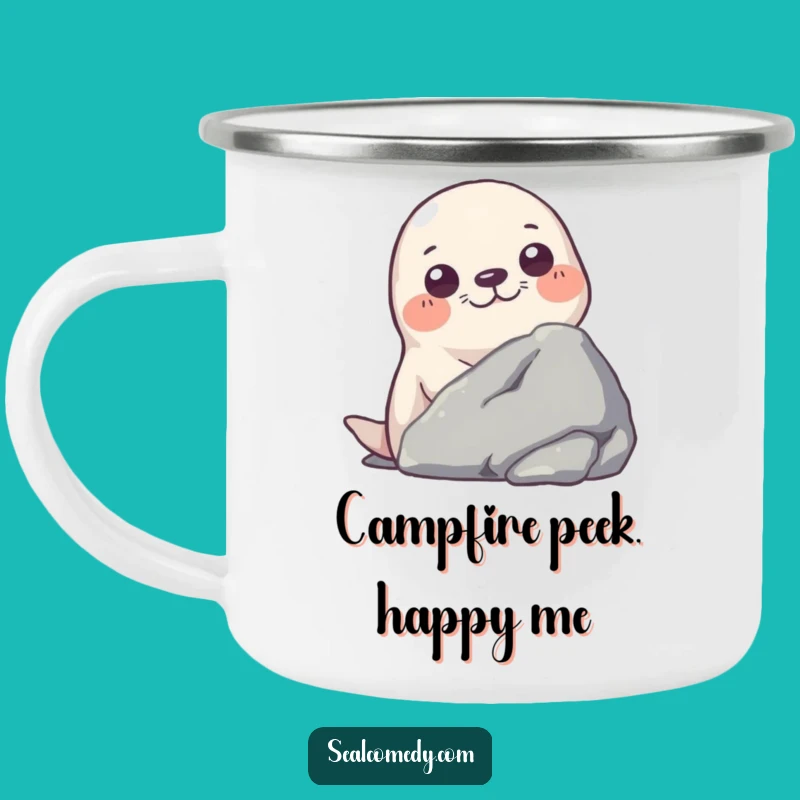 Funny Seal Peek Camping Mug: Enjoy Mystery on Adventures