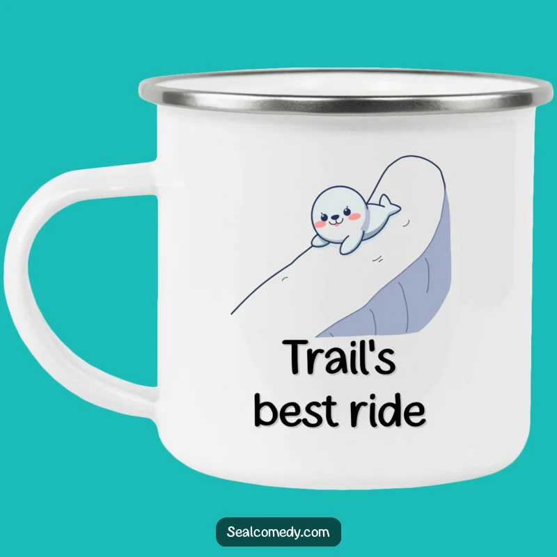 Funny Seal Sliding Camping Mug: Adventure Gift for Outdoor Fun
