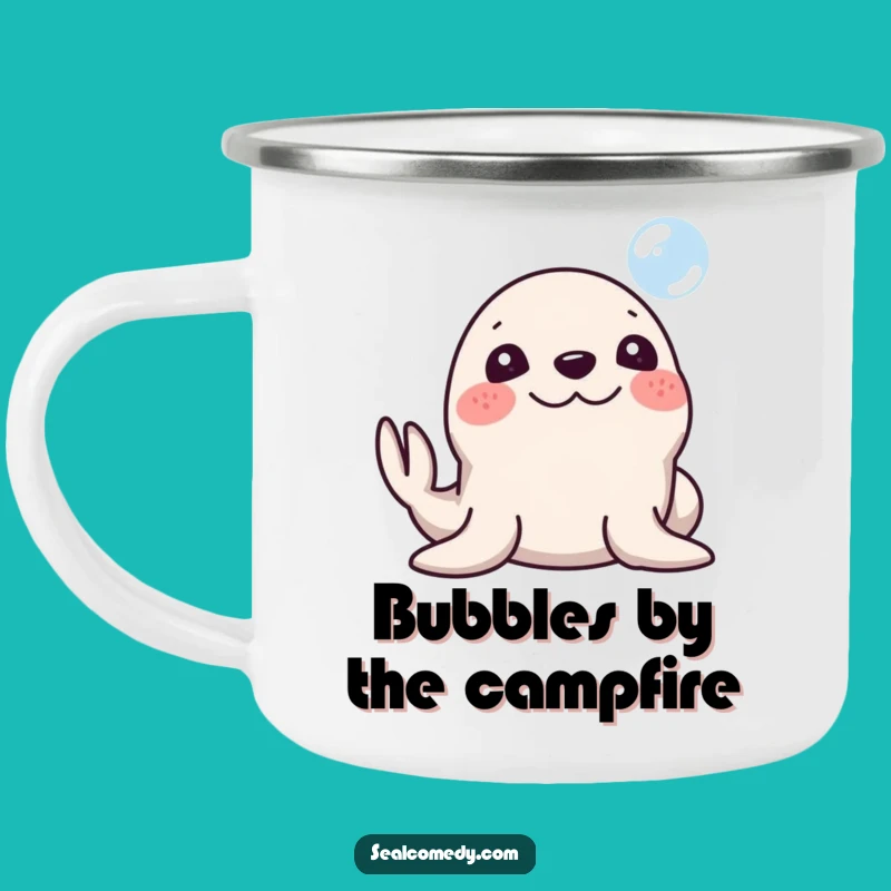 Funny Silly Seal Bubble Camping Mug: Adventure Fuelled by Joy