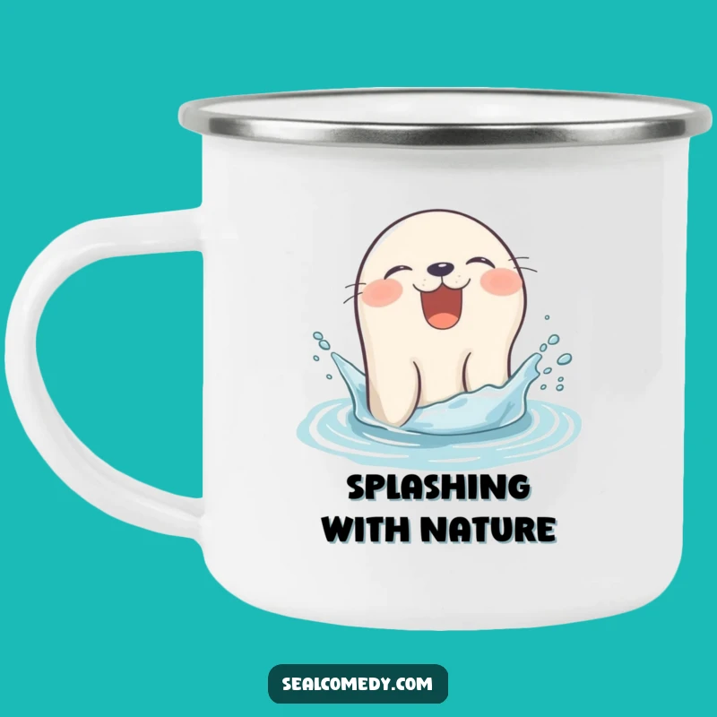 Funny Giggling Seal Camping Mug - Splashy Pop-Up Camp Gift