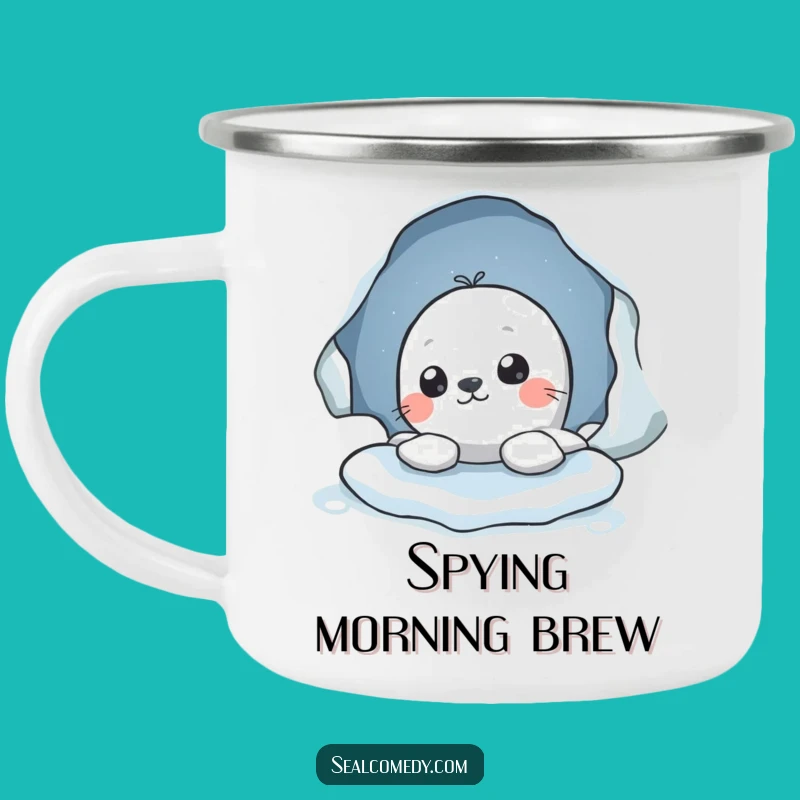 Funny Seal Peek Camping Mug: Explore More, Perfect Gift for Campers