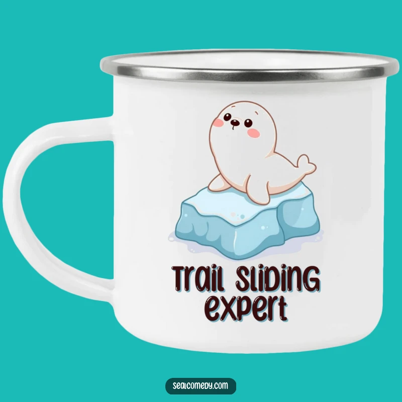 Funny Seal Sliding Camping Mug: Adventure Laughs, Perfect Outdoor Funny Gift!