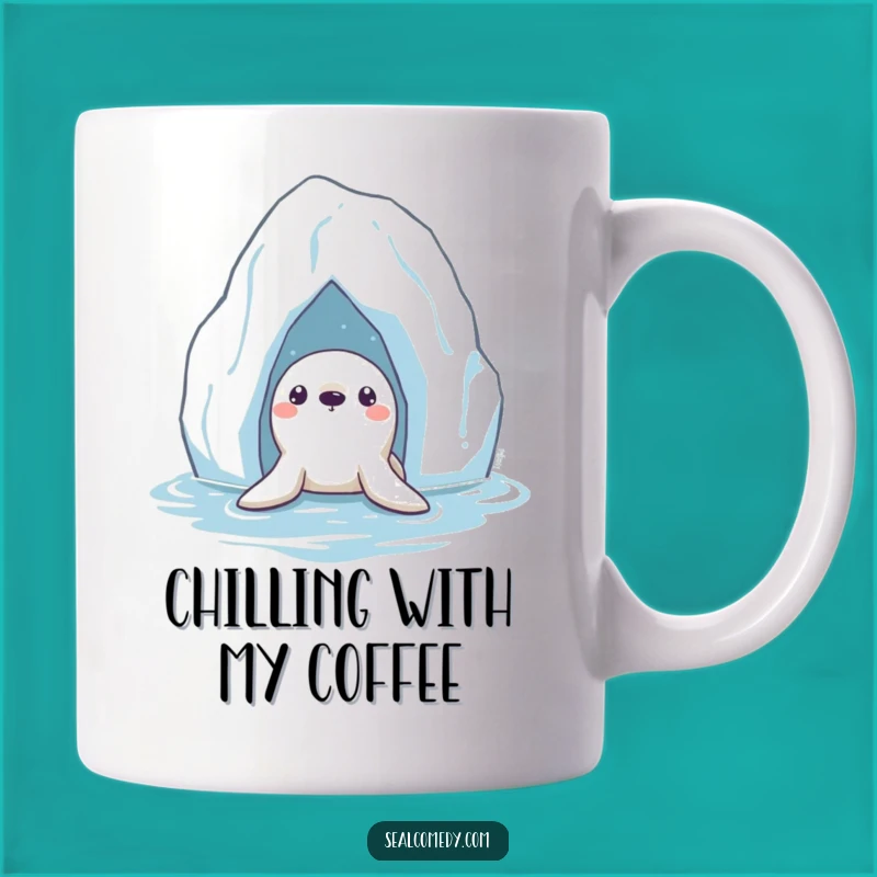 Funny Seal Iceberg Mug: Curious Explorer Gift for Arctic Admirers