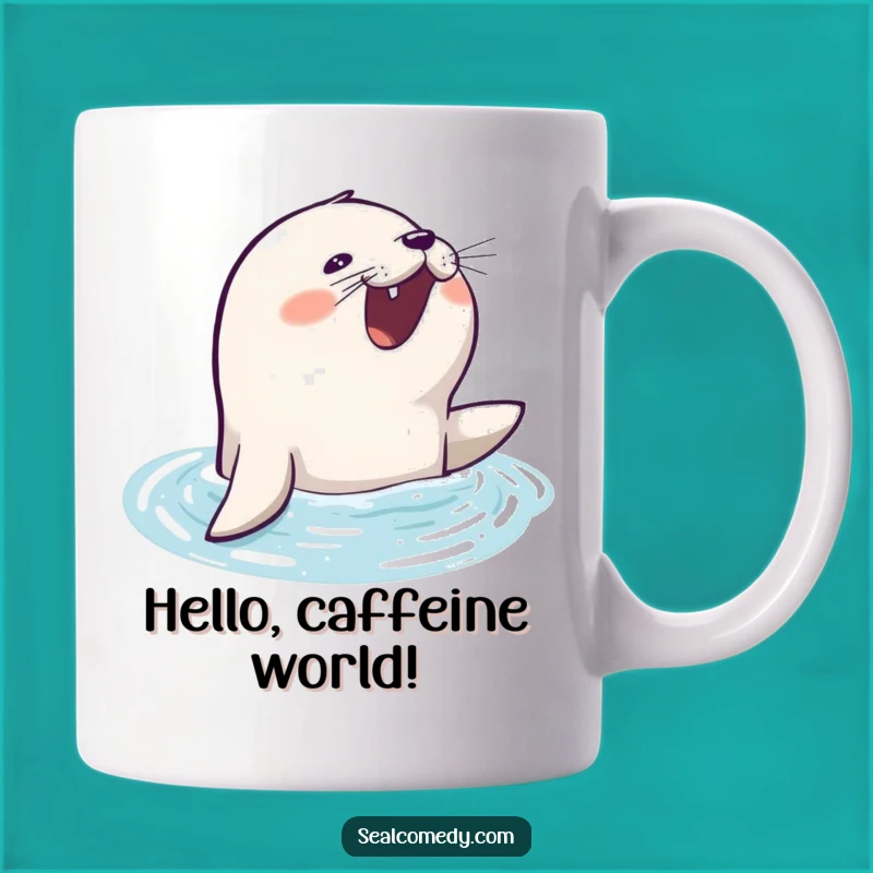 Funny Eager Seal Mug: Surfacing with Joy - Perfect Gift for Seal Lovers!