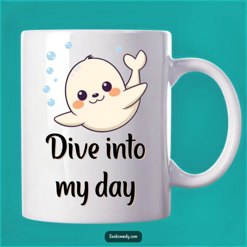 Funny Happy Seal Dive Mug: Joyful Underwater Fun & Perfect Gift