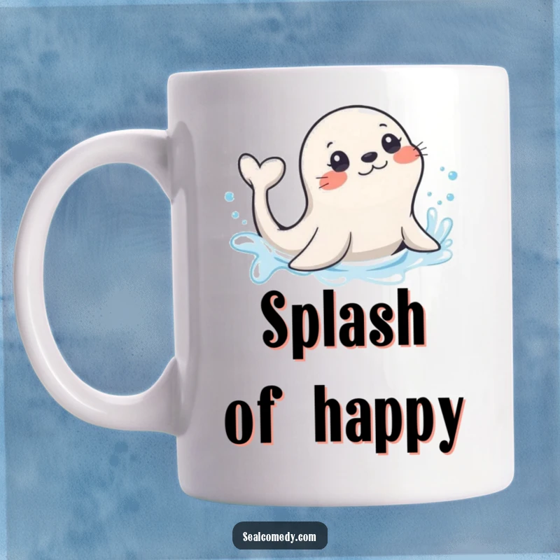 Funny seal with a playful flick of its tail, splashing joyfully in sparkling water, full of life.
