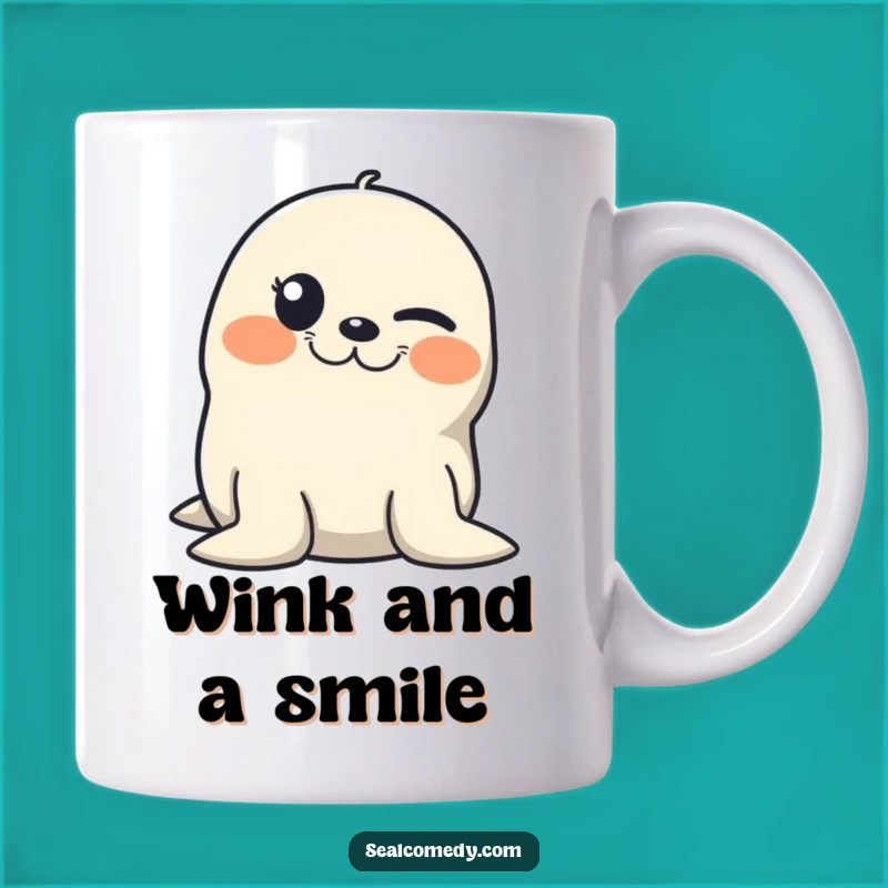 Funny Winking Seal Mug: Mischievous Charm for Your Coffee, Perfect Funny Gift