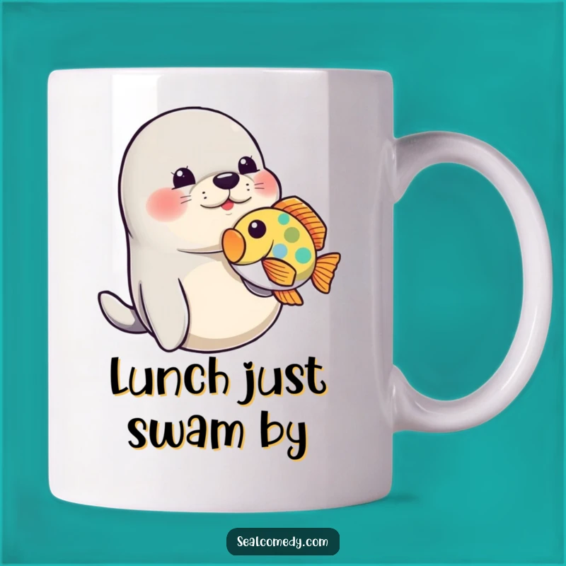 Funny Seal Fish Play Mug: Playful Marine Humor, Perfect Funny Gift for Ocean Lovers