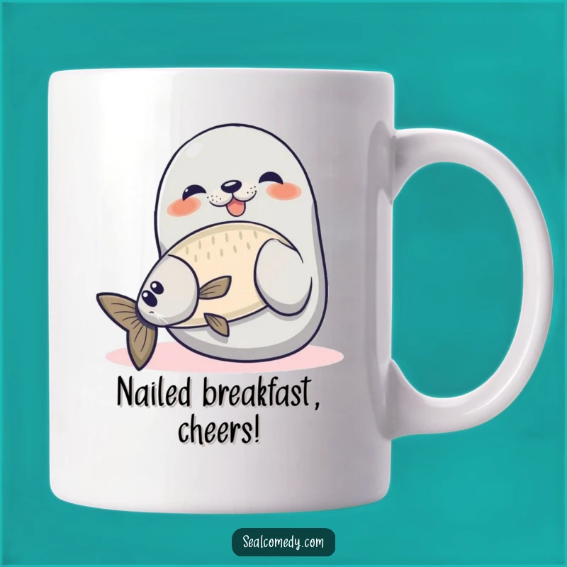 Funny Proud Seal Fishing Mug: Celebrate Success with This Hilarious Catch Gift