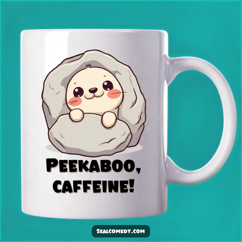 Funny Mischievous Seal Mug: Peek-a-Boo Fun, Perfect Gift for Sly Friends