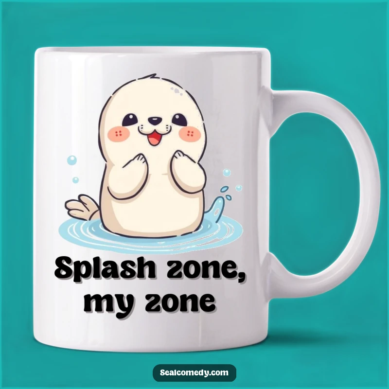 Funny Seal Splashing Mug: Playful Water Lover Gift for Beach Fans