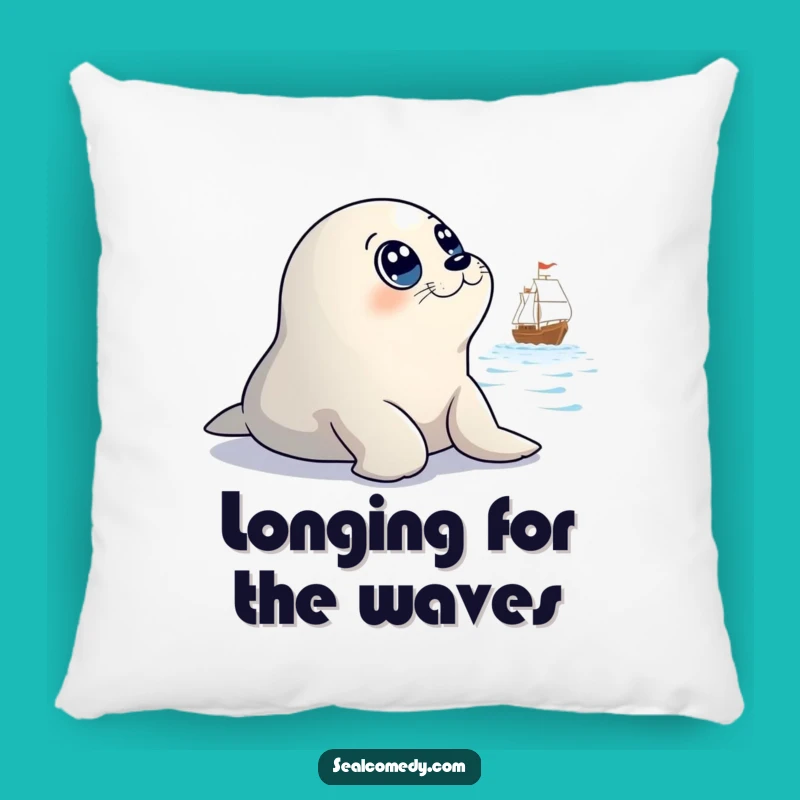 Funny Seal Watching Ship Pillow: Cozy Innocent Eyes Cushion, Perfect Funny Gift