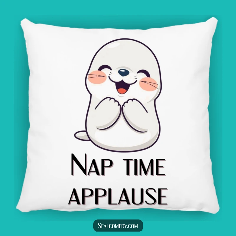 Funny Seal Pillow: Joyful Clapping Comfort - Cozy Celebration Decor Gift