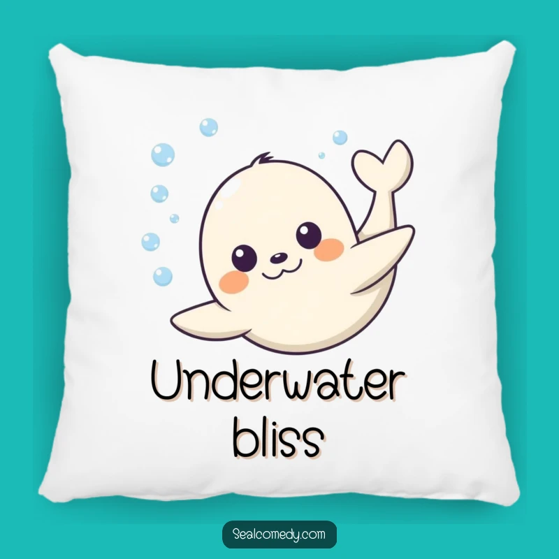 Funny Happy Seal Dive Pillow: Comfy Accent with Underwater Joy