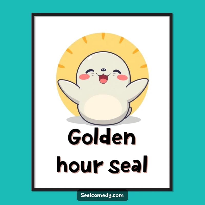 Funny Basking Seal Digital Print: Instant Sunny Vibes