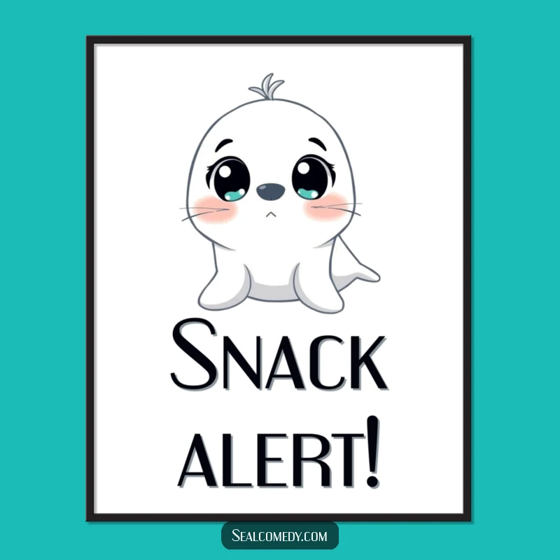 Funny Excited Seal Eyes Digital Print: Instant Joyful Wonder for Your Space