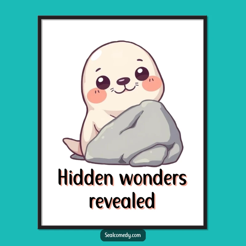 Funny Seal Peek Digital Art Print: Hilarious Mystery for Your Walls