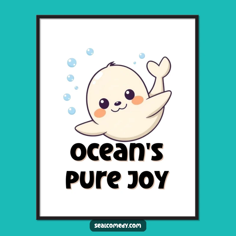 Funny Happy Seal Dive Digital Print: Instant Ocean Joy & Decor