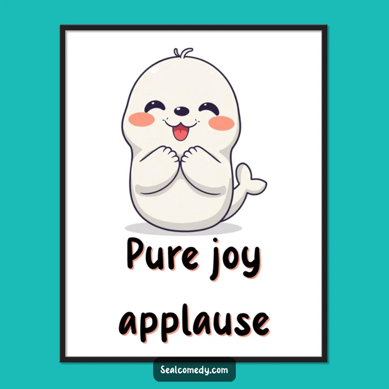 Funny Seal Clap Digital Art: Joyful Decor, Perfect Gift for Any Space