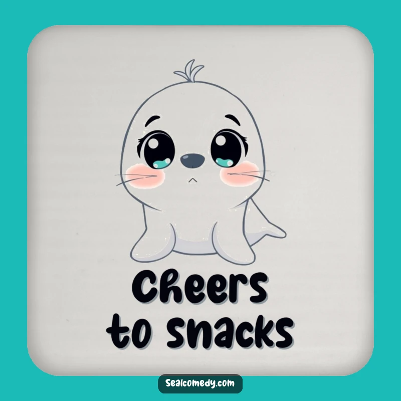 Funny Excited Seal Eyes Drink Coaster: Add Wonder to Your Tabletop