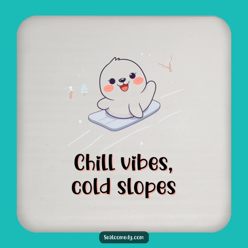 Funny Seal Snow Fun Coaster: Protect Surfaces with Hilarious Art