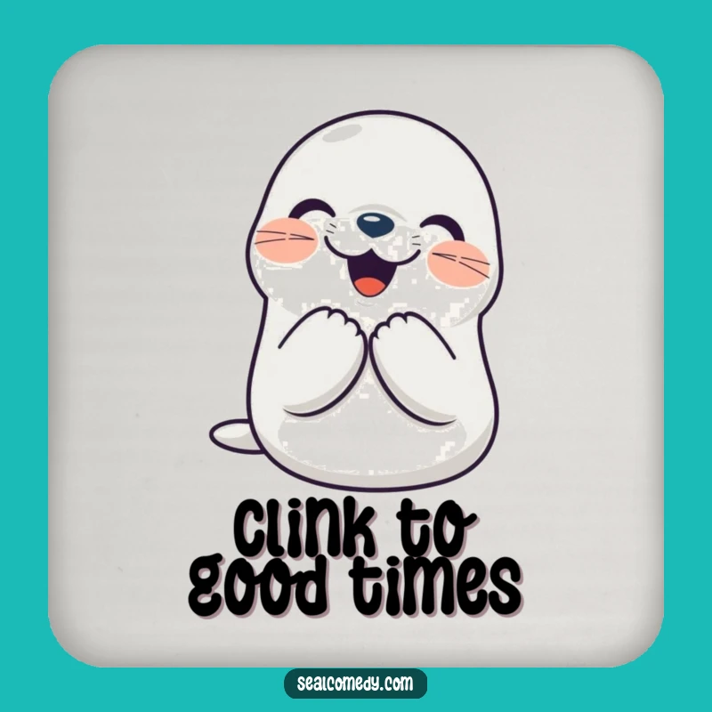 Funny Seal Coaster: Joyful Applause - Happy Home Decor Gift