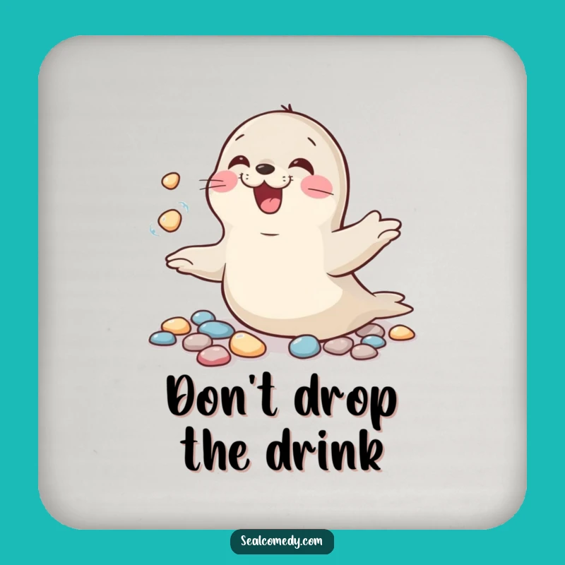 Funny Giggling Seal Drink Coasters: Protect Surfaces with Playful Charm, Set of Funny Gifts