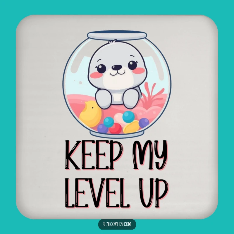 Funny Fishbowl Seal Drink Coasters: Protect Surfaces with Underwater Charm, Set of Funny Gifts