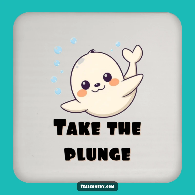 Funny Happy Seal Dive Coaster: Protect Surfaces with Underwater Joy