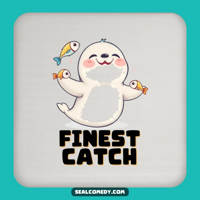 Funny Juggling Seal Coaster: Protect Surfaces with Aquatic Art