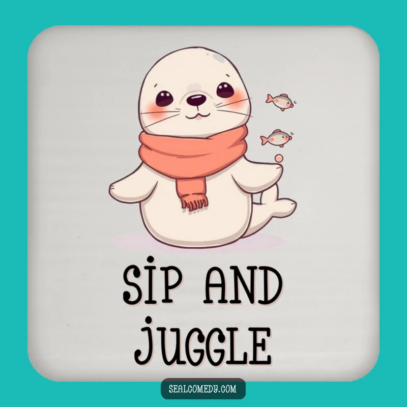 Funny Scarf Seal Juggling Coaster: Protect Surfaces with Circus Flair