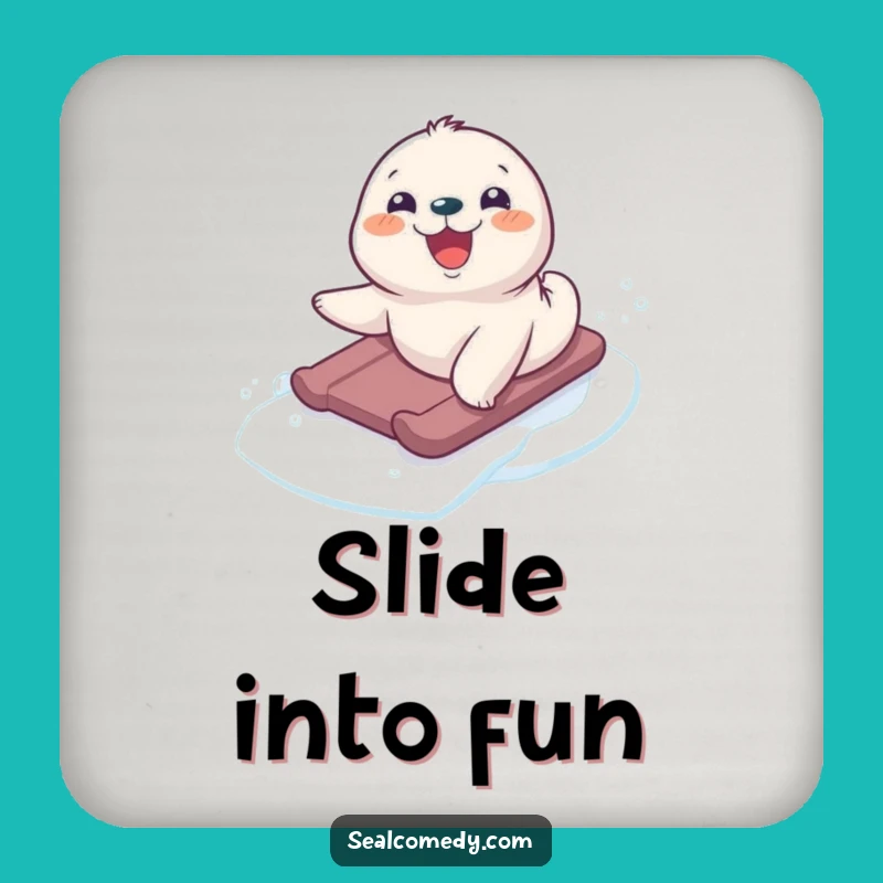 Funny Seal Pup Ice Slide Coaster: Protect Surfaces with Smiles