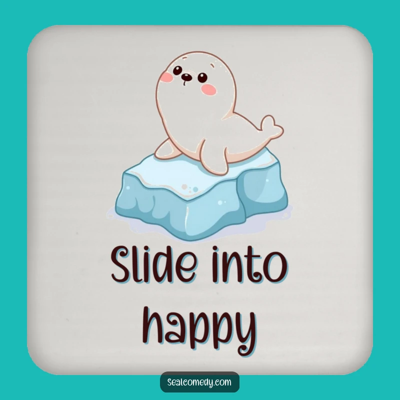 Funny Seal Sliding Drink Coaster: Protect Surfaces with Arctic Laughs, Funny Gift!