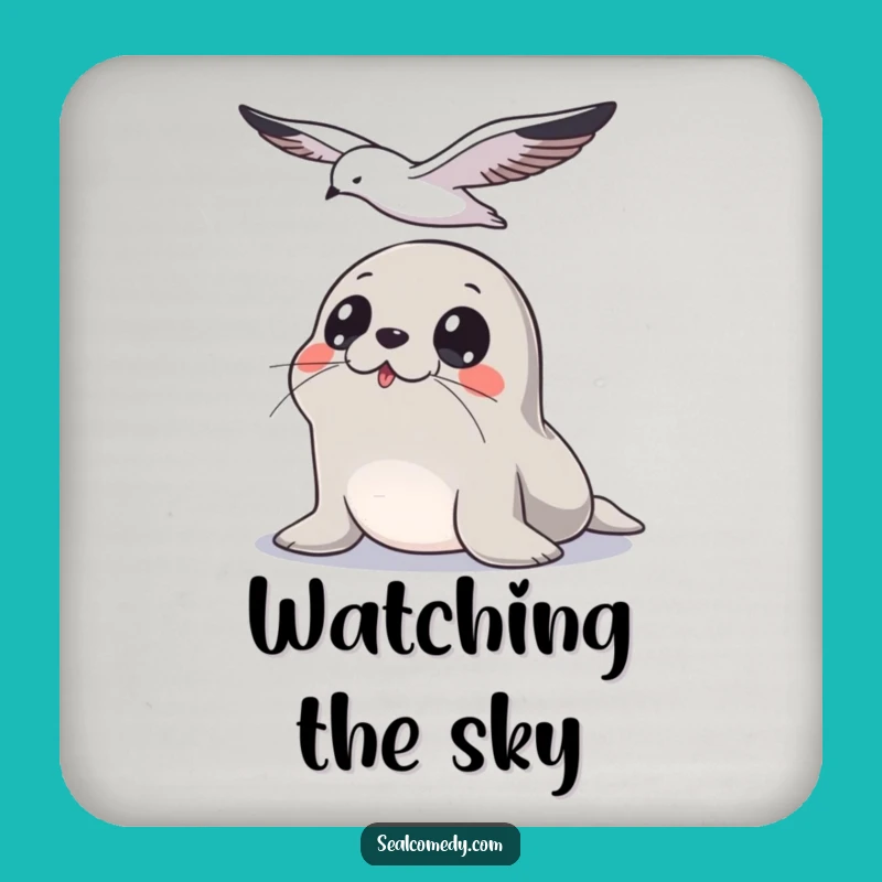 Funny Seal Watch Coasters: Alert Animal Drink Protectors, Set of Funny Gifts