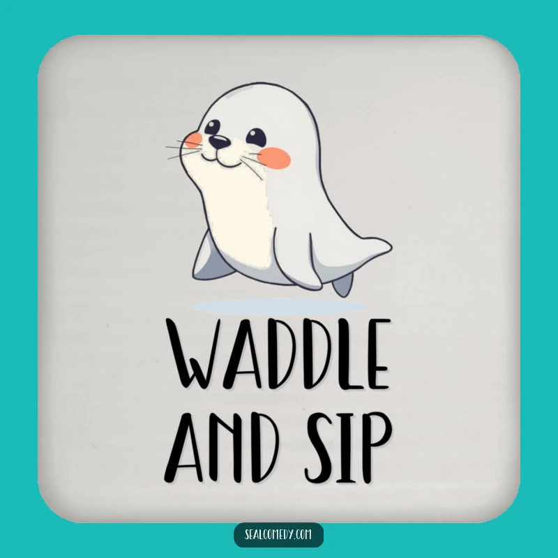 Funny Waddling Seal Drink Coaster: Protect Surfaces with Determined Charm