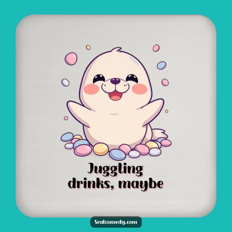 Funny Seal Juggling Coaster: Protect Surfaces with Humor and Style!