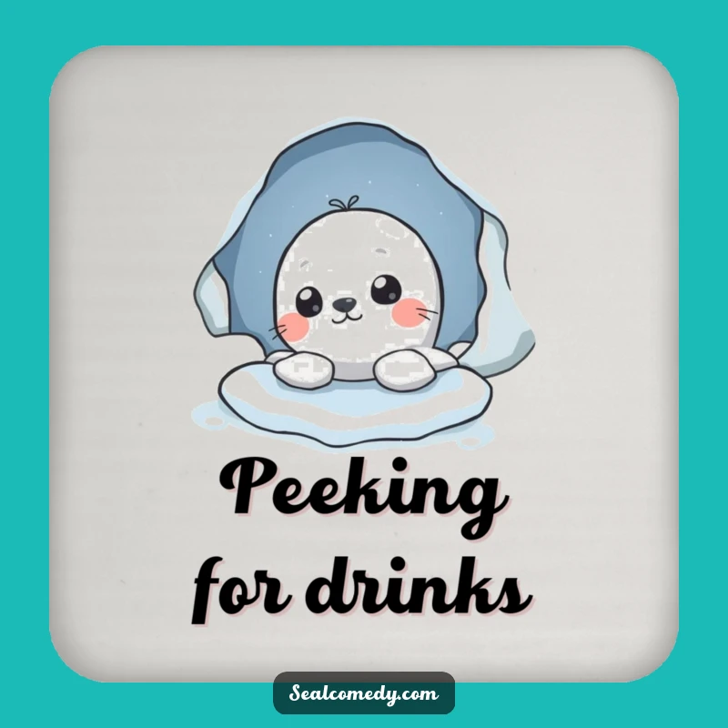Funny Seal Peek Coaster: Protect Surfaces, Perfect Gift for Curious Homes