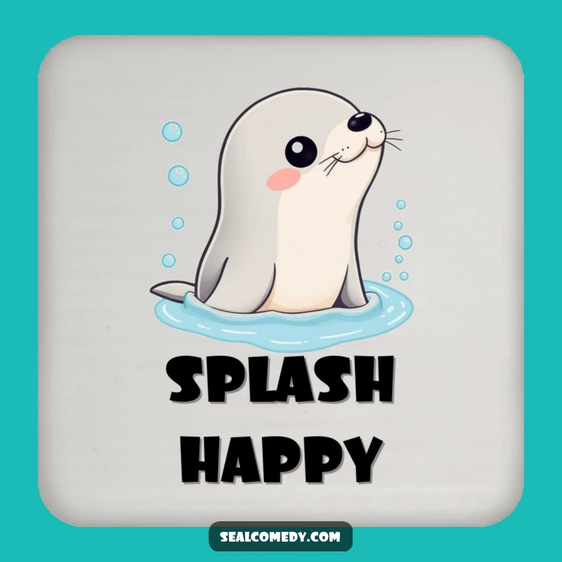 Funny Bubbly Water Seal Drink Coaster: Protect Surfaces with Aquatic Charm