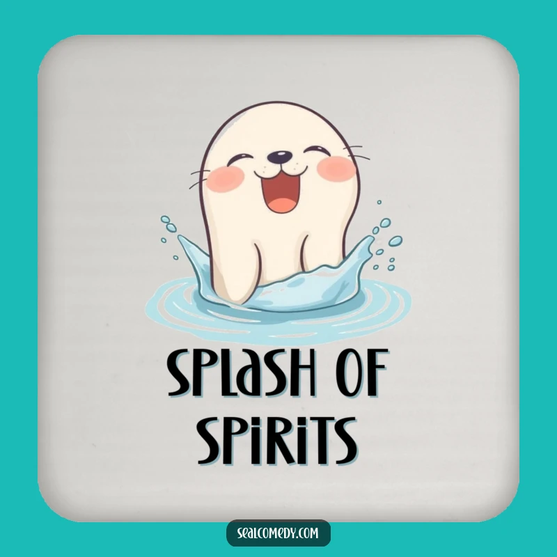Funny Giggling Seal Coaster - Splashy Pop-Up Drink Gift